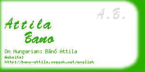 attila bano business card